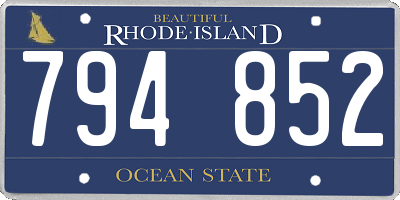 RI license plate 794852