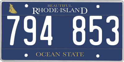 RI license plate 794853