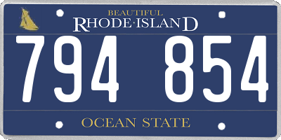 RI license plate 794854
