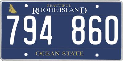 RI license plate 794860
