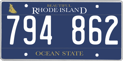 RI license plate 794862