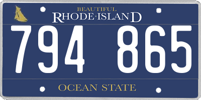 RI license plate 794865