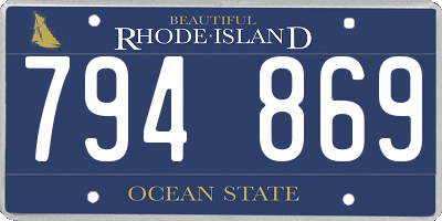RI license plate 794869