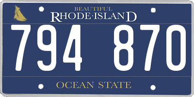 RI license plate 794870