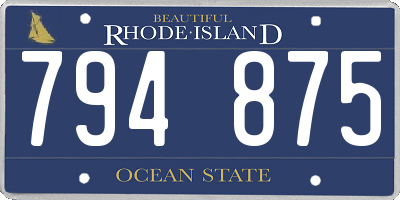 RI license plate 794875