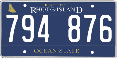 RI license plate 794876
