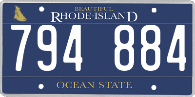 RI license plate 794884