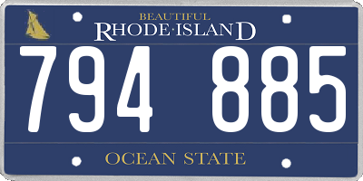 RI license plate 794885