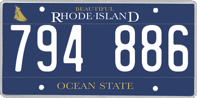 RI license plate 794886