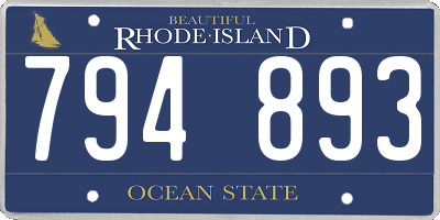 RI license plate 794893