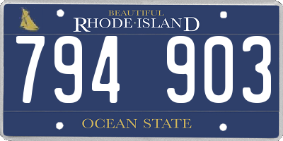 RI license plate 794903