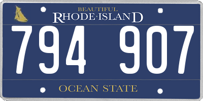 RI license plate 794907