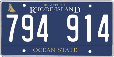 RI license plate 794914