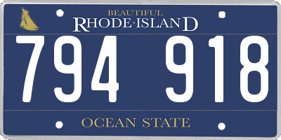RI license plate 794918