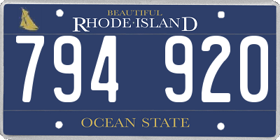 RI license plate 794920