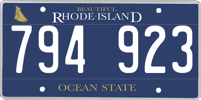 RI license plate 794923