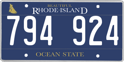 RI license plate 794924