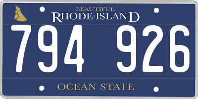 RI license plate 794926