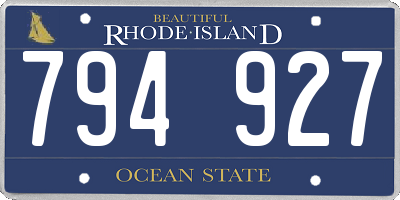 RI license plate 794927