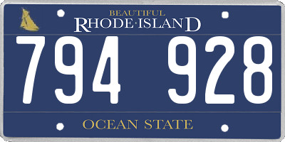 RI license plate 794928
