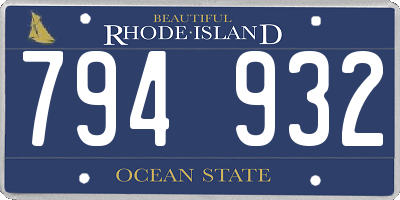 RI license plate 794932
