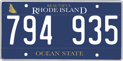 RI license plate 794935