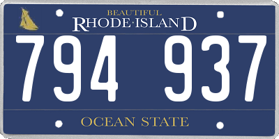RI license plate 794937