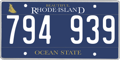 RI license plate 794939