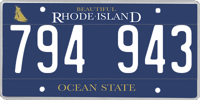 RI license plate 794943