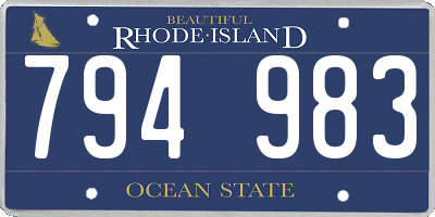 RI license plate 794983