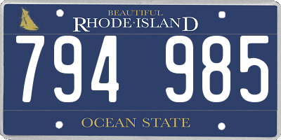 RI license plate 794985