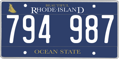 RI license plate 794987