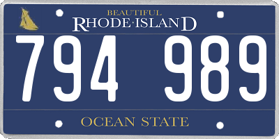 RI license plate 794989