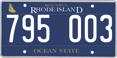 RI license plate 795003
