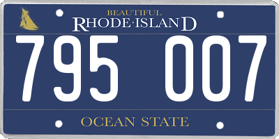 RI license plate 795007