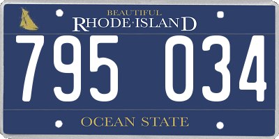 RI license plate 795034