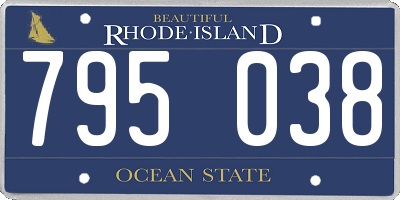 RI license plate 795038