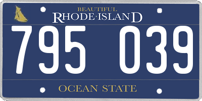RI license plate 795039