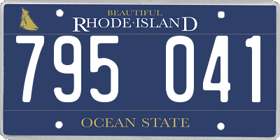 RI license plate 795041