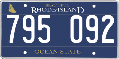 RI license plate 795092
