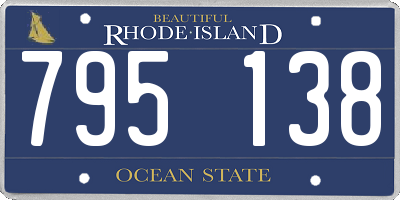 RI license plate 795138