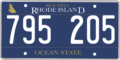 RI license plate 795205