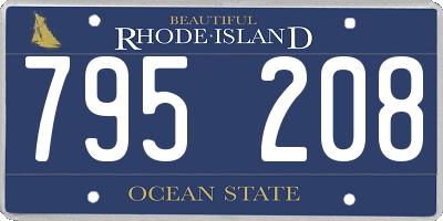 RI license plate 795208