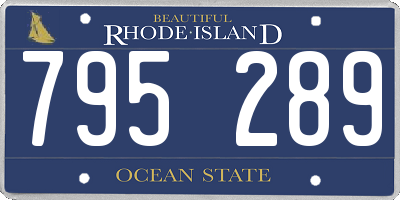 RI license plate 795289