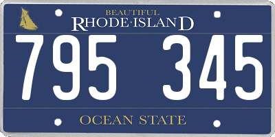 RI license plate 795345