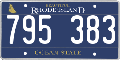 RI license plate 795383