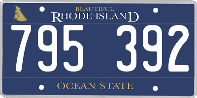 RI license plate 795392