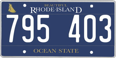 RI license plate 795403
