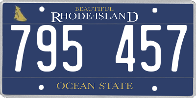 RI license plate 795457