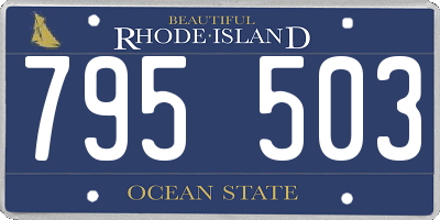 RI license plate 795503